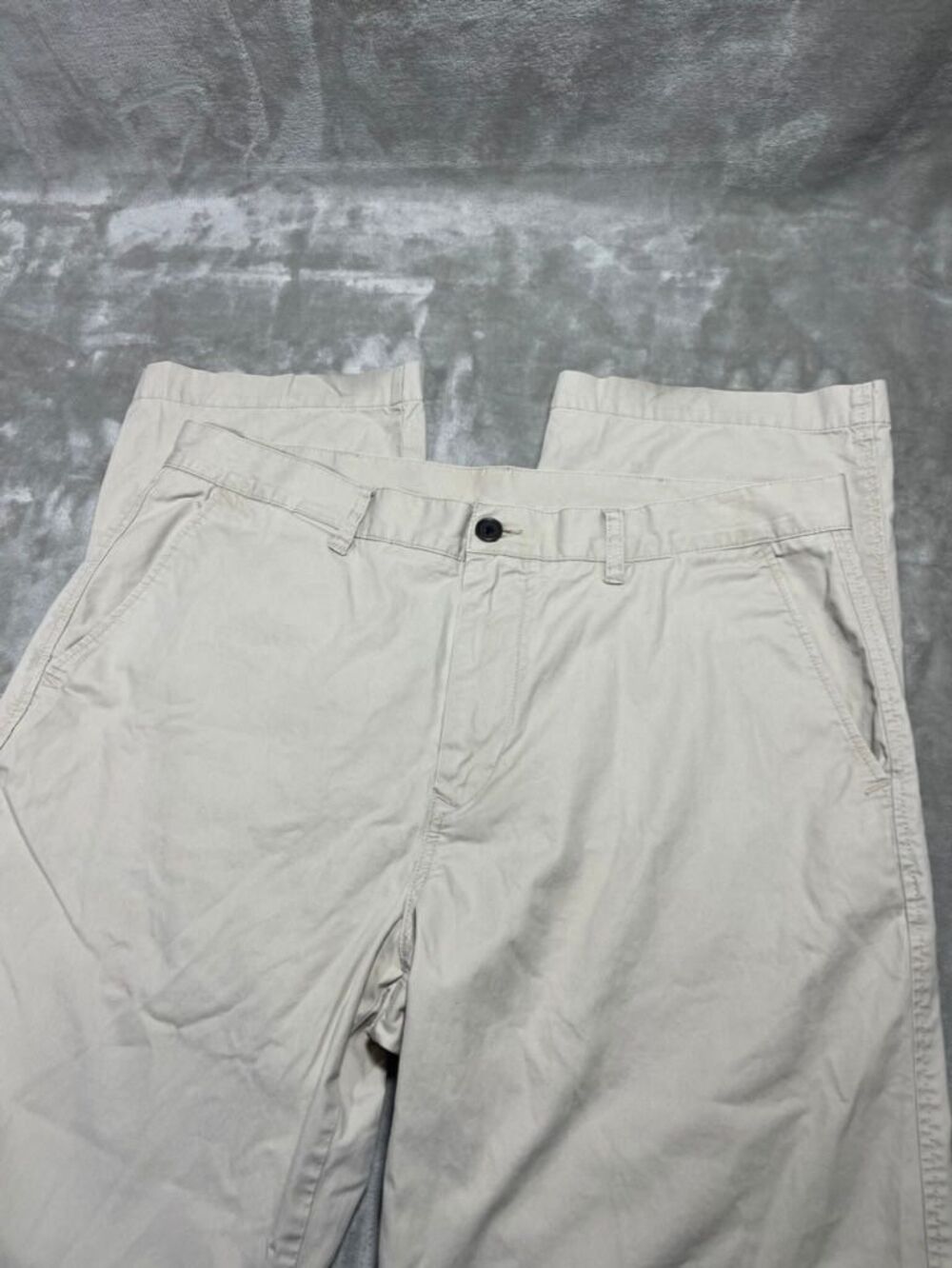 Lacoste Mens Pants Size 36 Beige Chino Preppy Straight Cotton Flat Front
